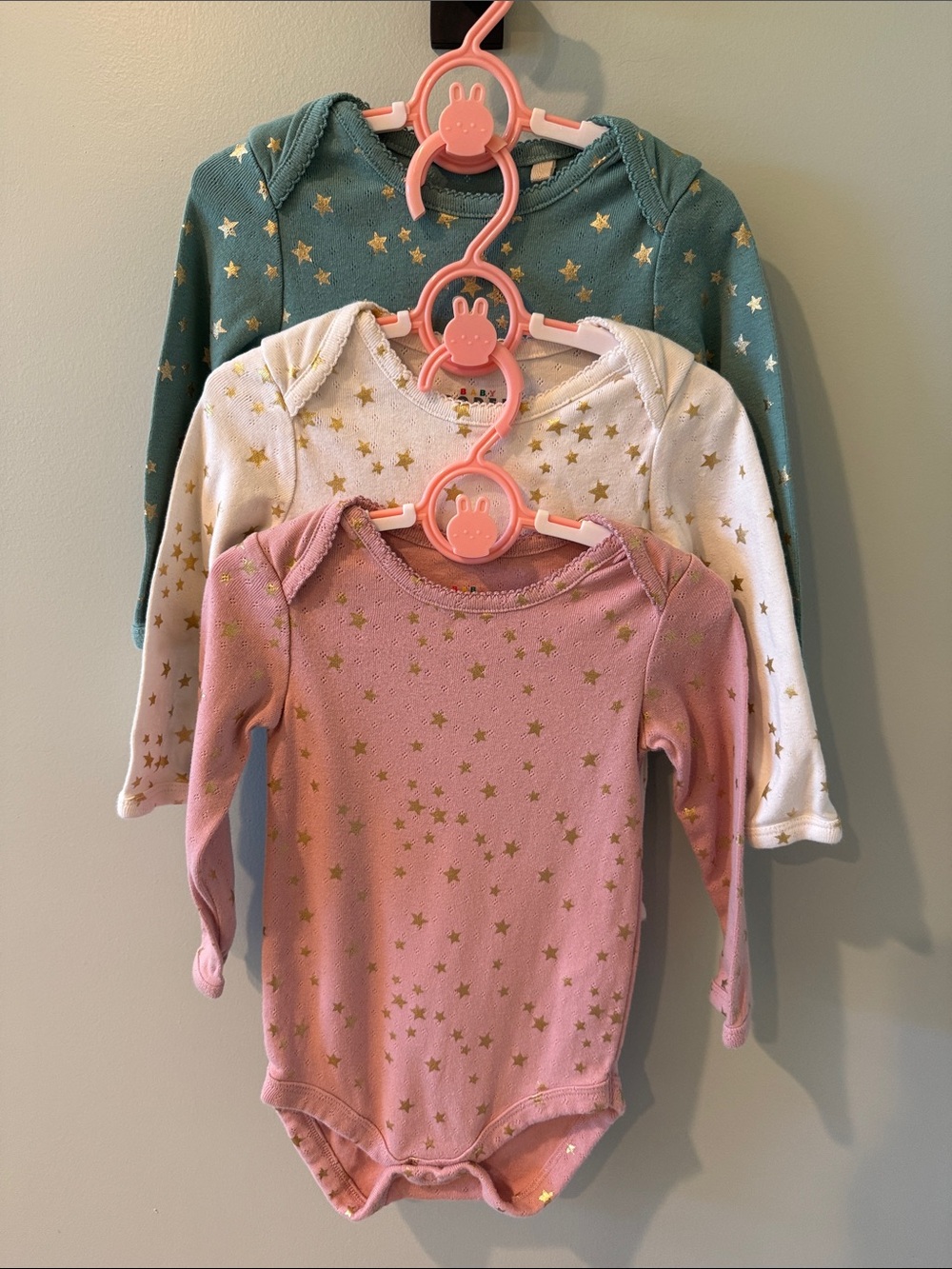 3-Pack Baby Boden 18-24 Pointelle Star Print Long-Sleeve Bodies onesies